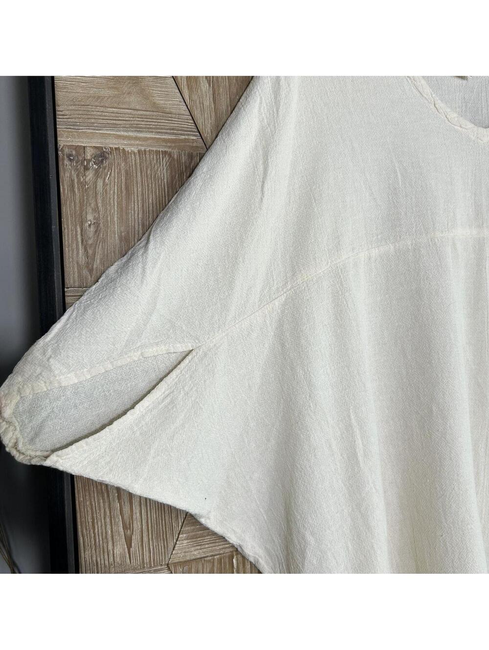 Minimalist Boho Cream Dolman Sleeve Knit Top Small Blouse Pullover Cottagecore - Picture 2 of 4